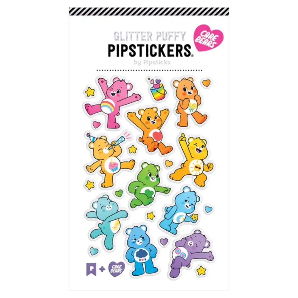 Pipsticks, Stickers, Art & School, 4"x4", Care Bears, Rainbow Friends, Glitter Puffy, 895739